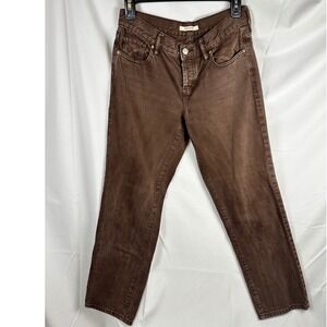 Y2K PacSun Low Rise Baggy Jeans Brown Denim Size 26 Womens Indie Grunge